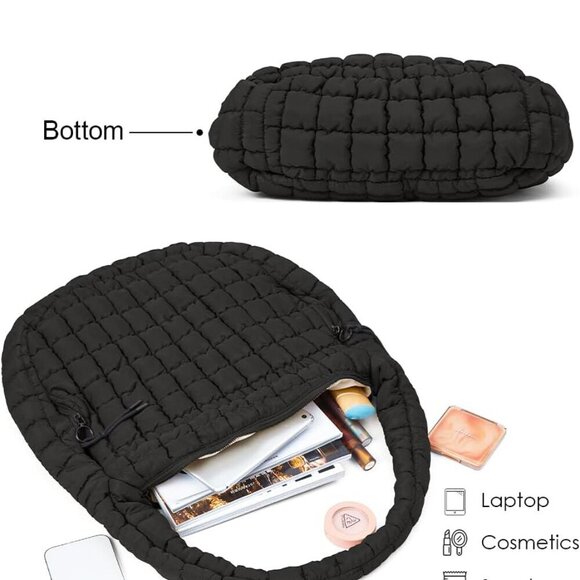 Women’s Lightweight Quilted Tote Bag Large Capacity Crossbody Gym Purse - Picture 4 of 6